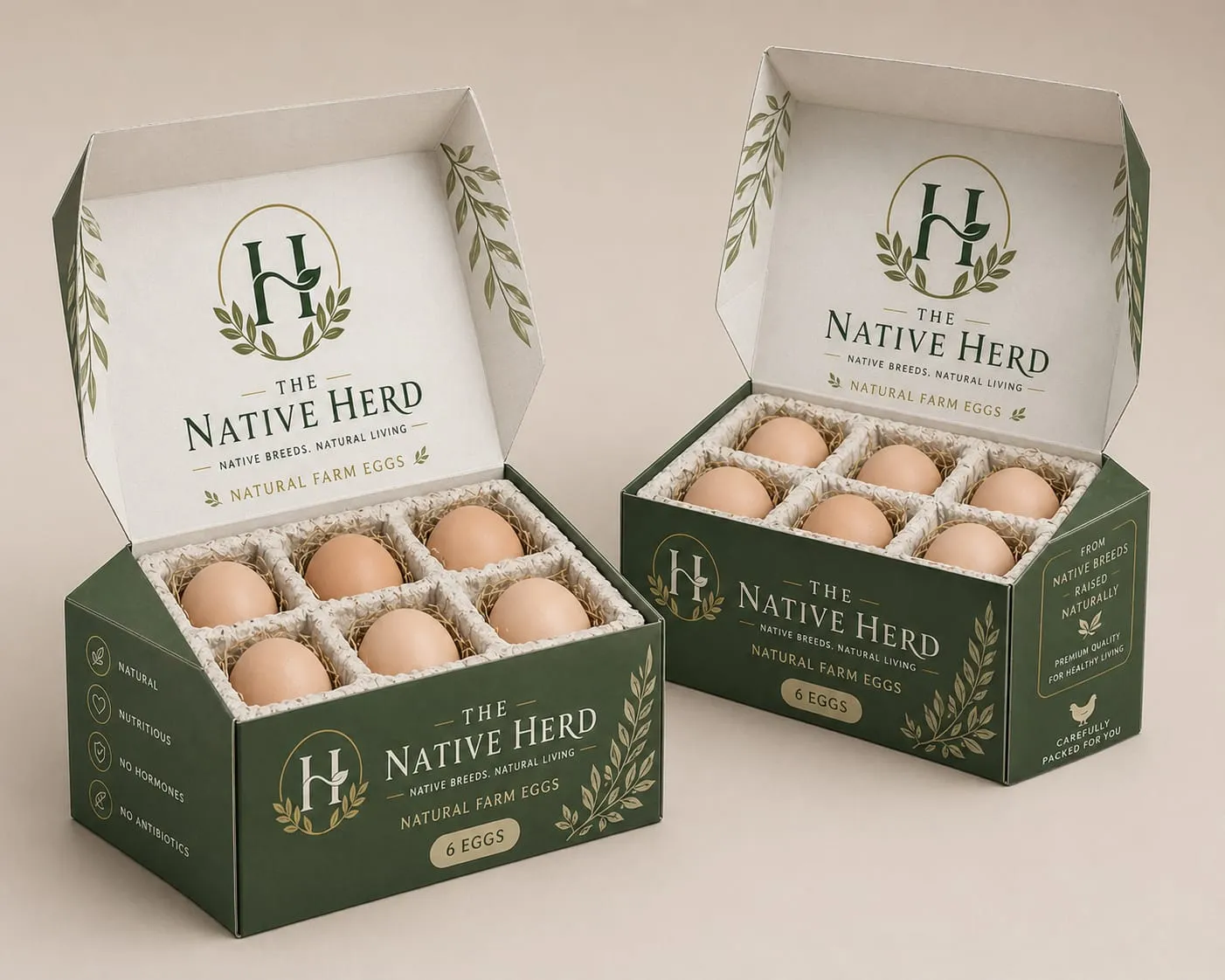 Native Herd country eggs, pack of 6 — natural, unfertilized country eggs